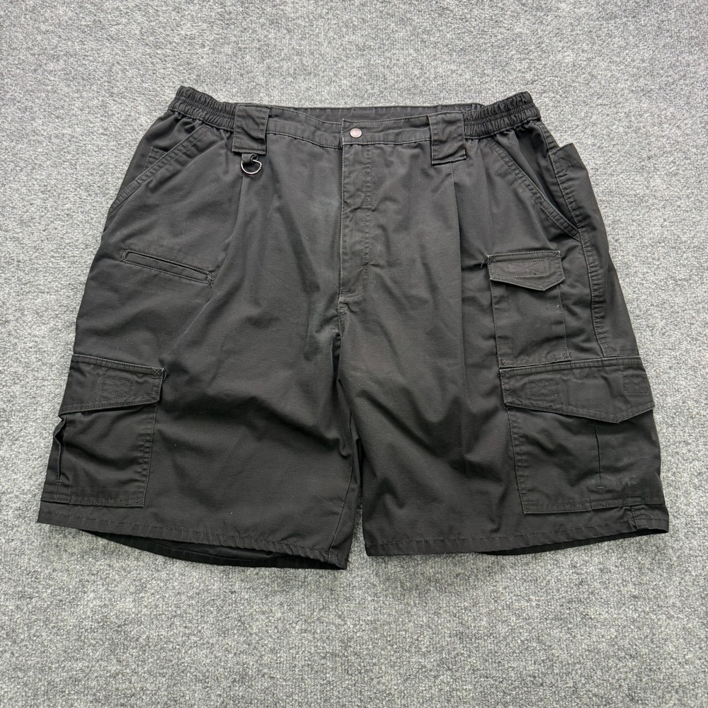 Propper Tactical Cargo Shorts Mens 44 Black 9in Ripstop Elastic Waist Workwear